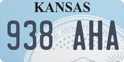 KS license plate 938AHA