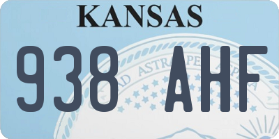 KS license plate 938AHF