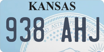 KS license plate 938AHJ