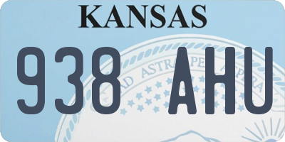KS license plate 938AHU