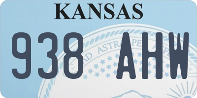KS license plate 938AHW
