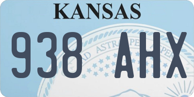 KS license plate 938AHX
