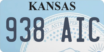 KS license plate 938AIC