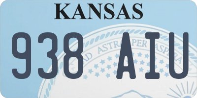 KS license plate 938AIU