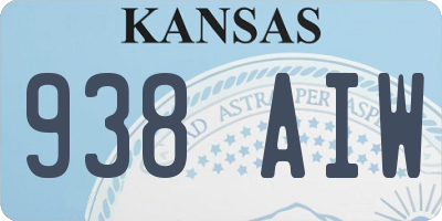 KS license plate 938AIW