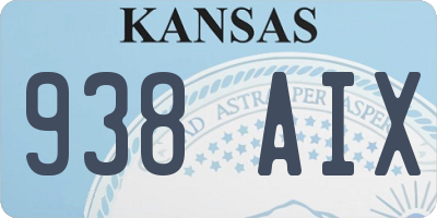 KS license plate 938AIX