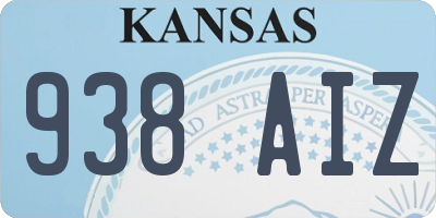 KS license plate 938AIZ