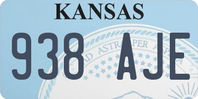 KS license plate 938AJE
