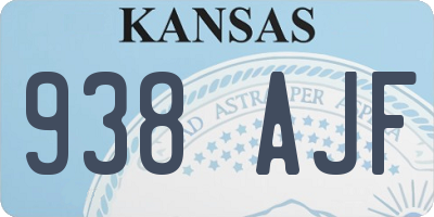 KS license plate 938AJF