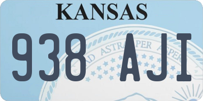 KS license plate 938AJI