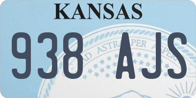 KS license plate 938AJS