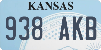 KS license plate 938AKB