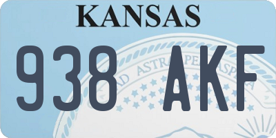 KS license plate 938AKF