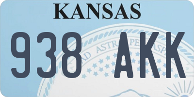 KS license plate 938AKK