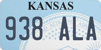 KS license plate 938ALA