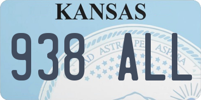 KS license plate 938ALL