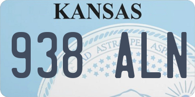 KS license plate 938ALN