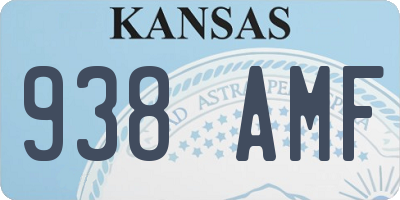 KS license plate 938AMF