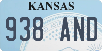 KS license plate 938AND