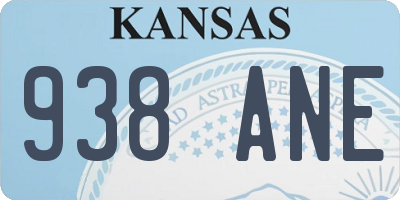 KS license plate 938ANE