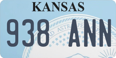 KS license plate 938ANN