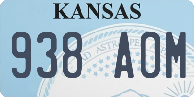KS license plate 938AOM