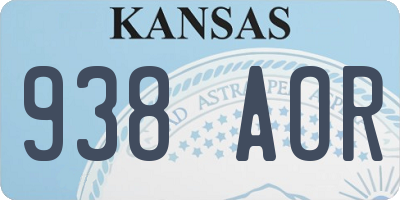 KS license plate 938AOR