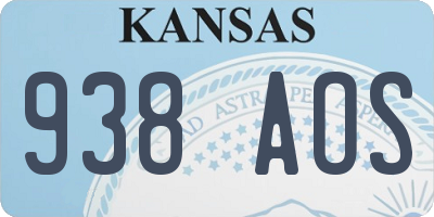 KS license plate 938AOS
