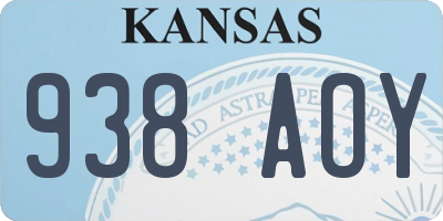 KS license plate 938AOY