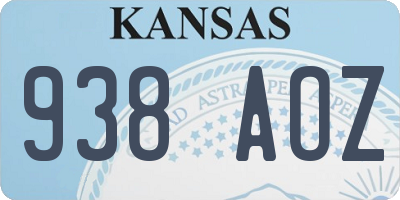 KS license plate 938AOZ
