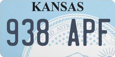 KS license plate 938APF