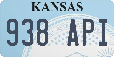 KS license plate 938API