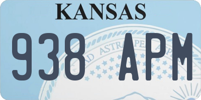 KS license plate 938APM