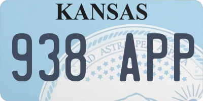 KS license plate 938APP