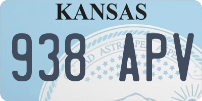 KS license plate 938APV