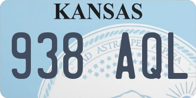 KS license plate 938AQL