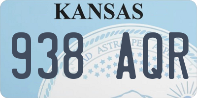 KS license plate 938AQR