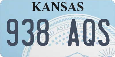 KS license plate 938AQS