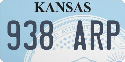 KS license plate 938ARP