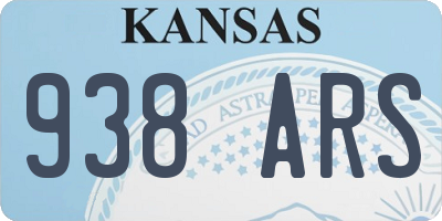 KS license plate 938ARS