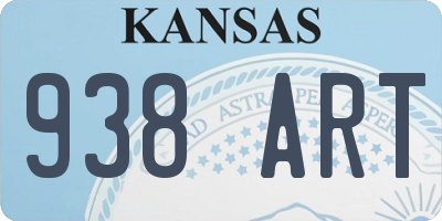 KS license plate 938ART