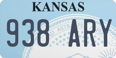 KS license plate 938ARY