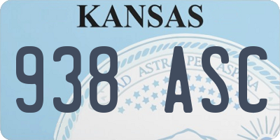 KS license plate 938ASC