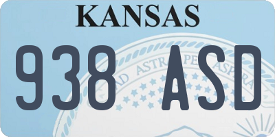 KS license plate 938ASD