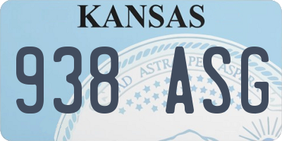 KS license plate 938ASG