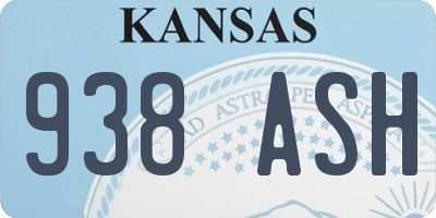 KS license plate 938ASH