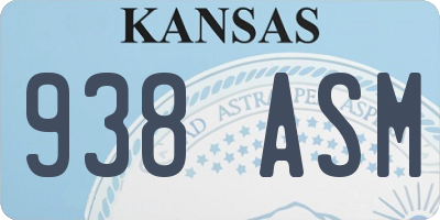 KS license plate 938ASM