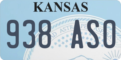 KS license plate 938ASO
