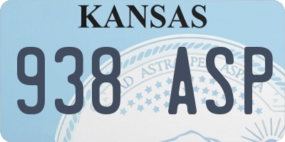 KS license plate 938ASP