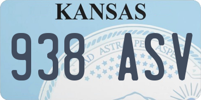 KS license plate 938ASV